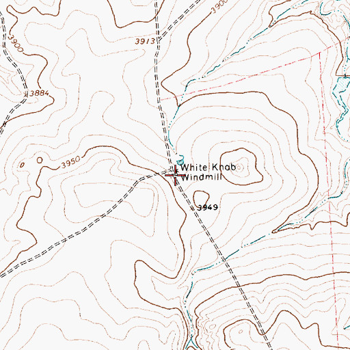 Topographic Map of White Knob Windmill, TX