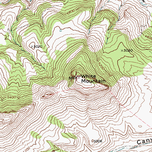 Topographic Map of White Mountain, TX