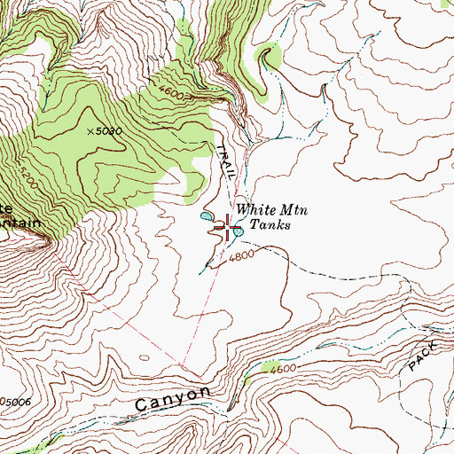 Topographic Map of White Mountain Tanks, TX