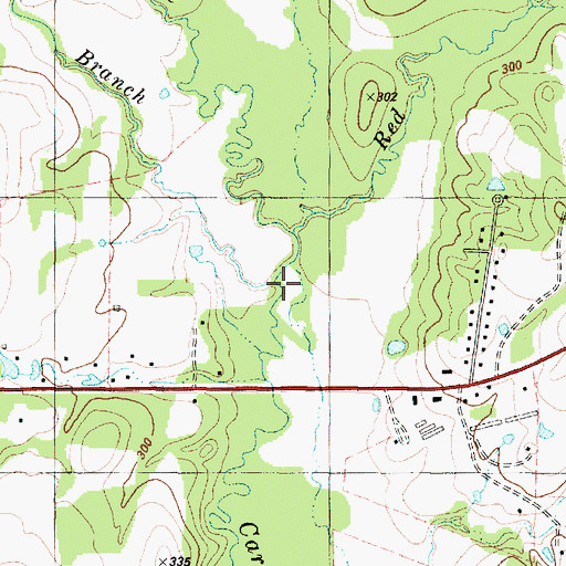 Topographic Map of White Oak Branch, TX