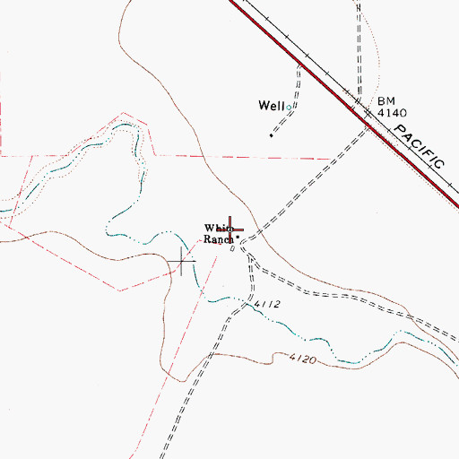 Topographic Map of White Ranch, TX