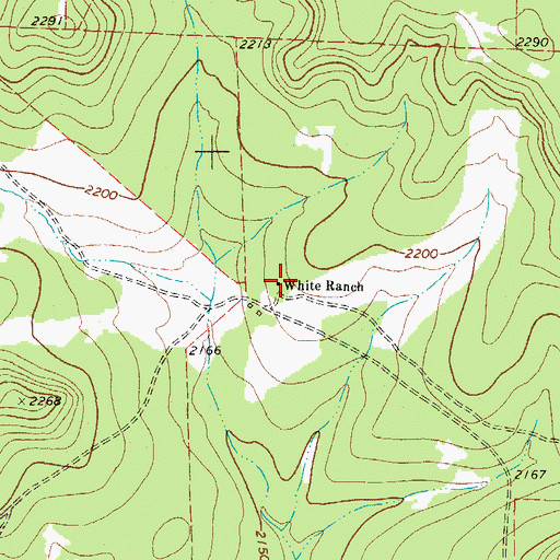 Topographic Map of White Ranch, TX
