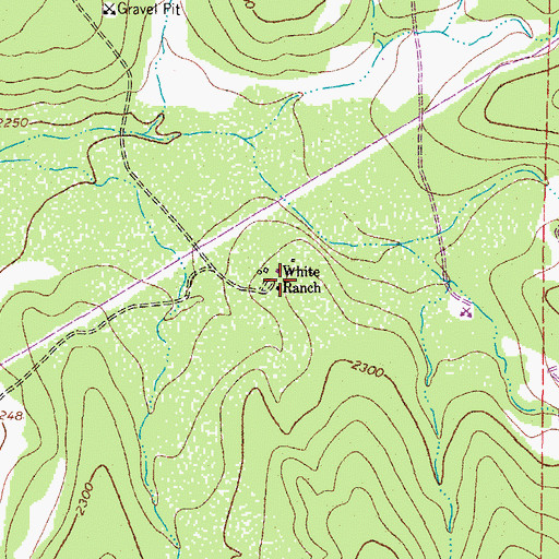 Topographic Map of White Ranch, TX