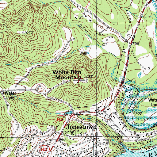 Topographic Map of White Rim Mountain, TX