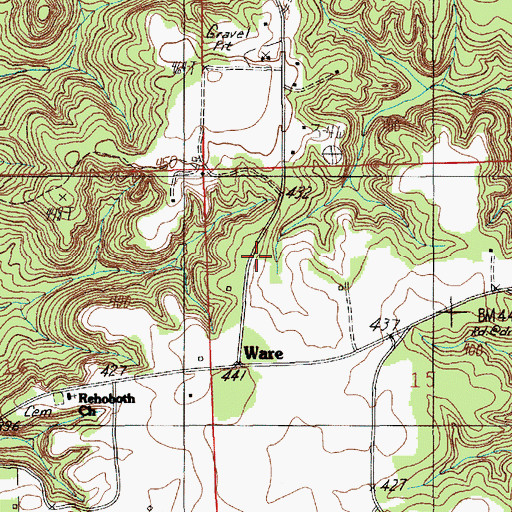 Topographic Map of Bethany Church, AL