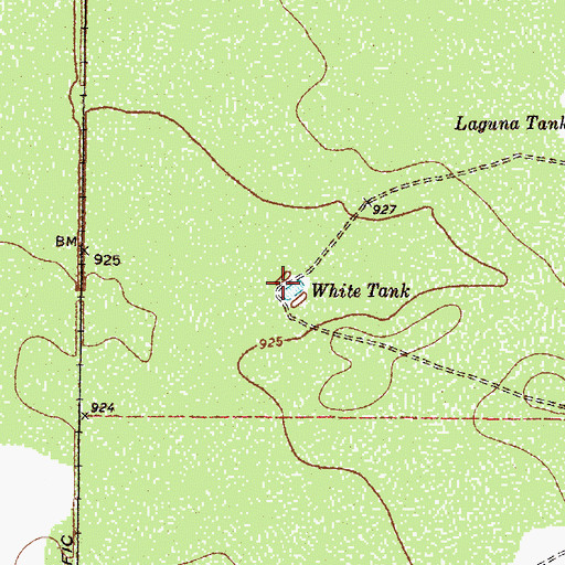 Topographic Map of White Tank, TX