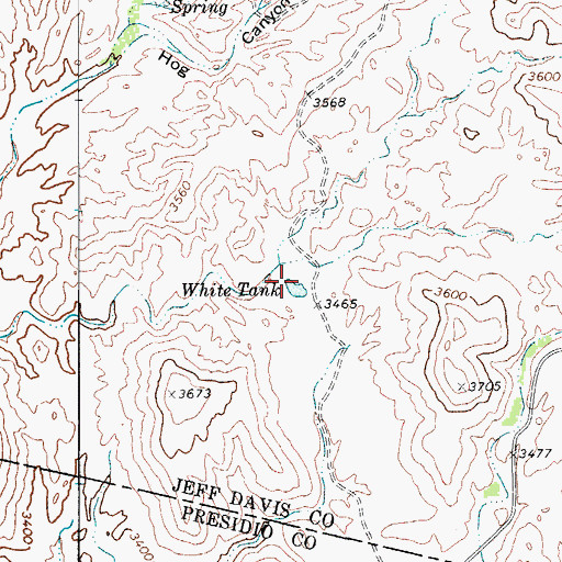 Topographic Map of White Tank, TX