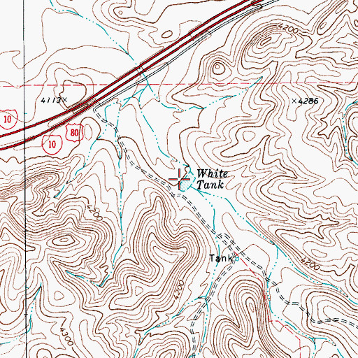 Topographic Map of White Tank, TX