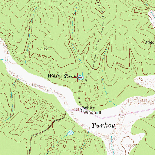 Topographic Map of White Tank, TX