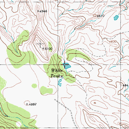 Topographic Map of White Tanks, TX