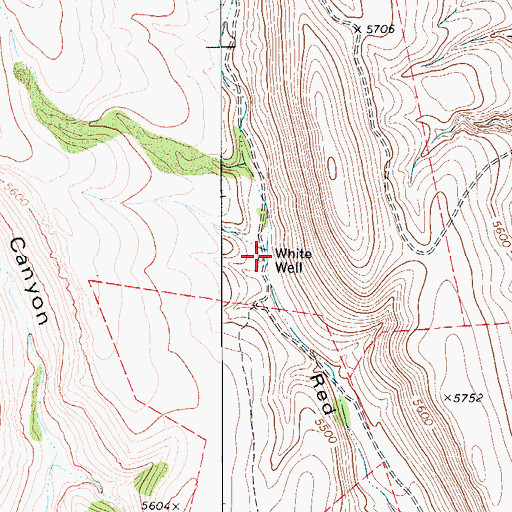 Topographic Map of White Well, TX