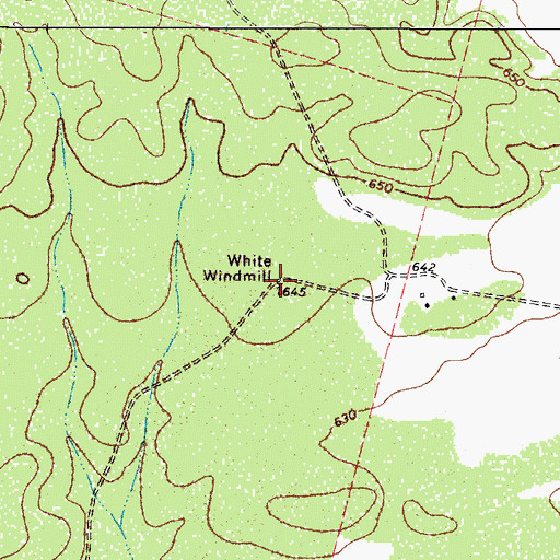 Topographic Map of White Windmill, TX