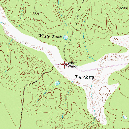 Topographic Map of White Windmill, TX