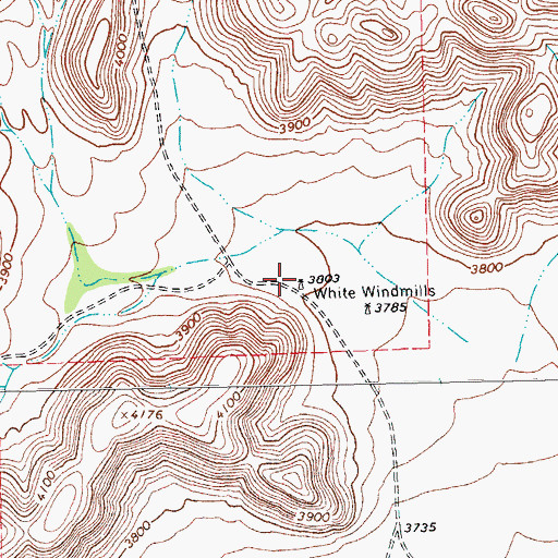 Topographic Map of White Windmills, TX