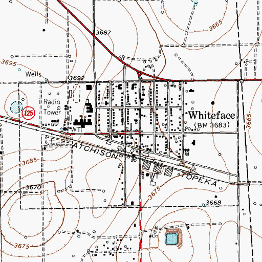 Topographic Map of Whiteface, TX
