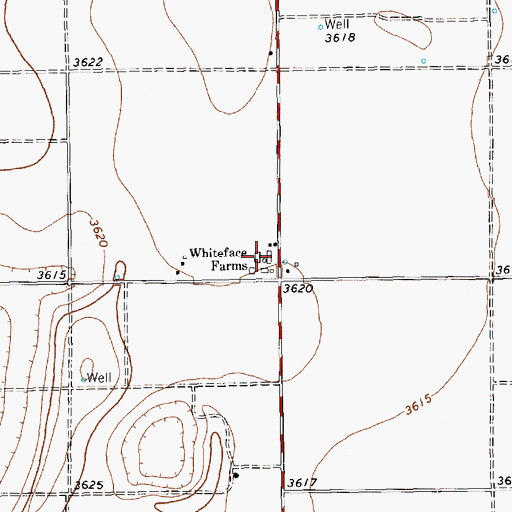 Topographic Map of Whiteface Farms, TX