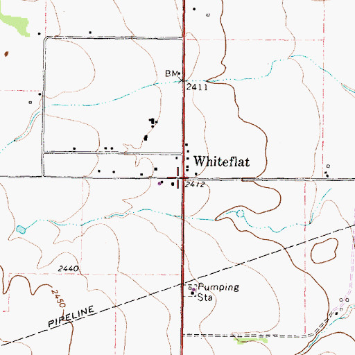 Topographic Map of Whiteflat, TX