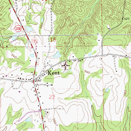 Topographic Map of Bethlehem East Church, AL