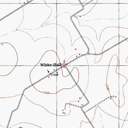 Topographic Map of White-Hall, TX