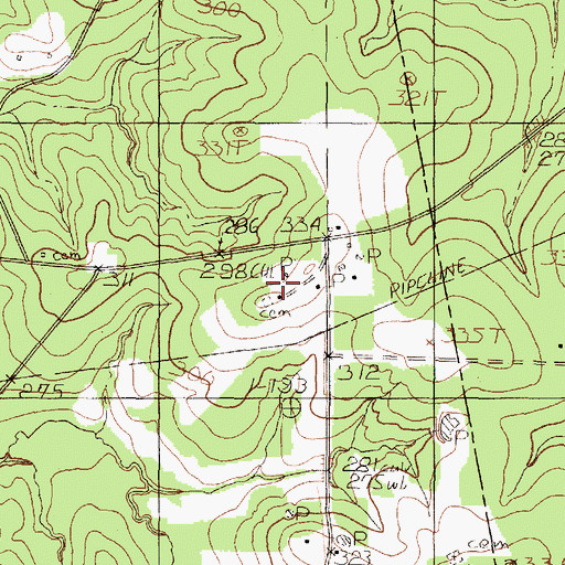 Topographic Map of Whitehead Cemetery, TX