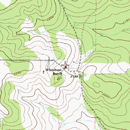Topographic Map of Whitehead Ranch, TX