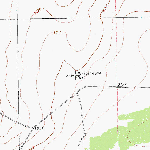 Topographic Map of Whitehouse Well, TX