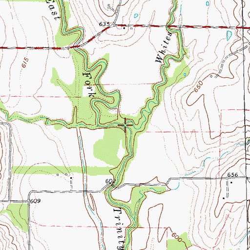 Topographic Map of Whites Creek, TX