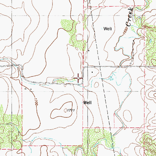 Topographic Map of Whites Creek School, TX