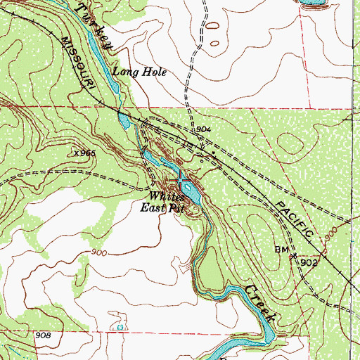 Topographic Map of Whites East Pit, TX