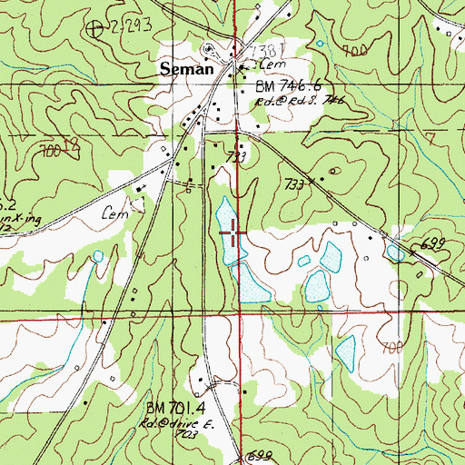 Topographic Map of Black Well Lake, AL