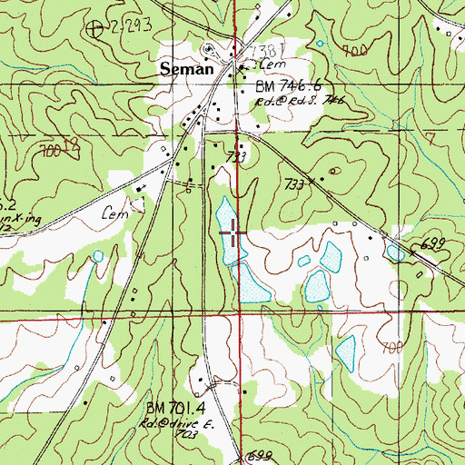 Topographic Map of Black Well Lake, AL