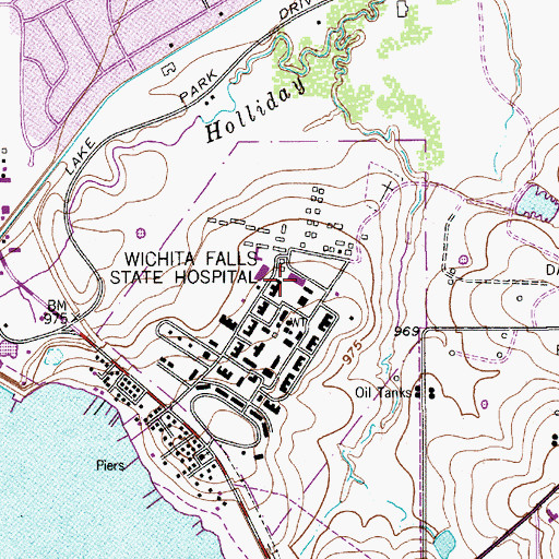 Topographic Map of North Texas State Hospital, TX