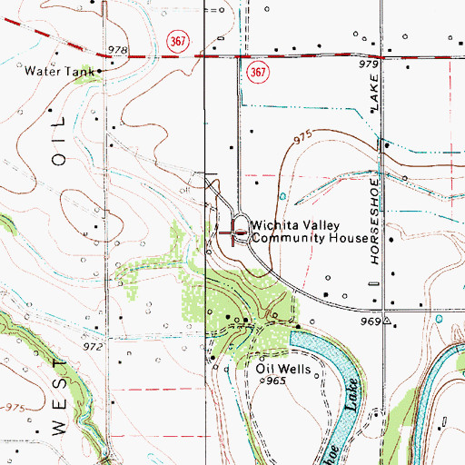 Topographic Map of Wichita Valley Community House, TX