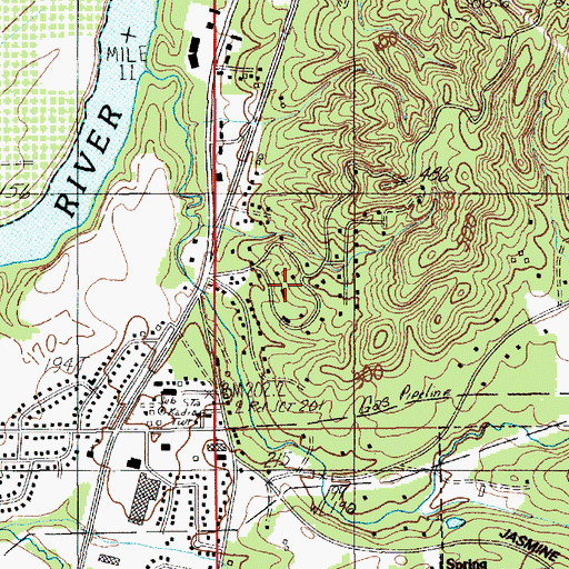 Topographic Map of Blueberry Hill, AL
