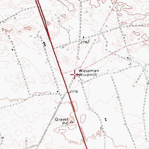 Topographic Map of Wieseman Windmill, TX