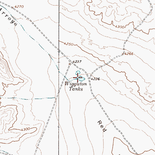 Topographic Map of Wiggleton Tank, TX