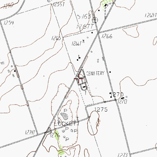 Topographic Map of Wilbarger Memorial Park, TX