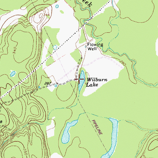 Topographic Map of Wilburn Lake, TX