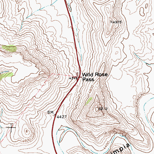 Topographic Map of Wild Rose Pass, TX