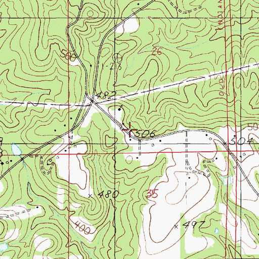 Topographic Map of Butler Memorial Church, AL