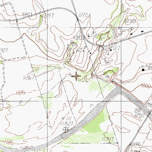 Topographic Map of Wildcat Creek, TX