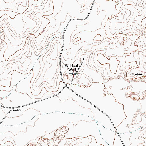 Topographic Map of Wildcat Well, TX