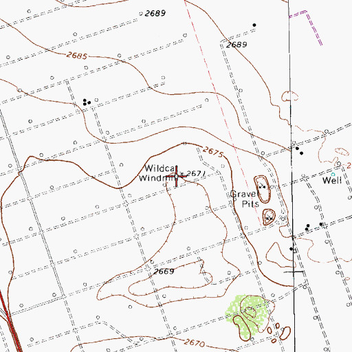 Topographic Map of Wildcat Windmill, TX
