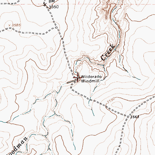 Topographic Map of Wildorado Windmill, TX