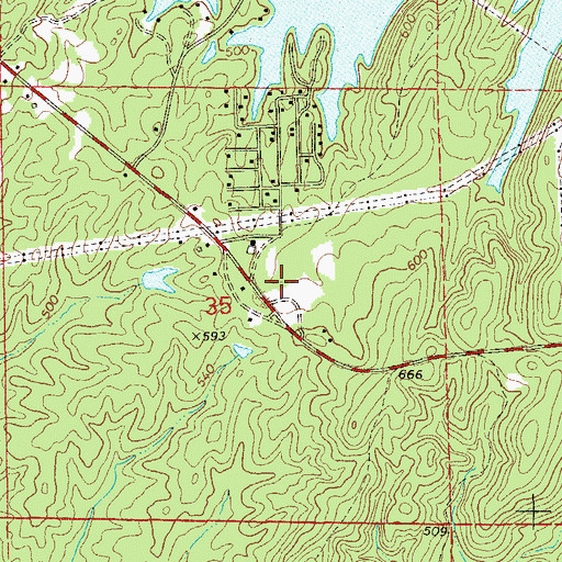 Topographic Map of Camp Exchange, AL