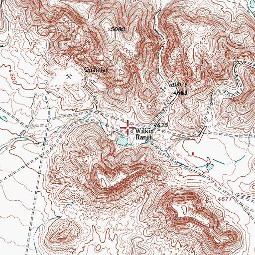 Topographic Map of Wilkin Ranch, TX