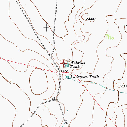 Topographic Map of Wilkins Tank, TX