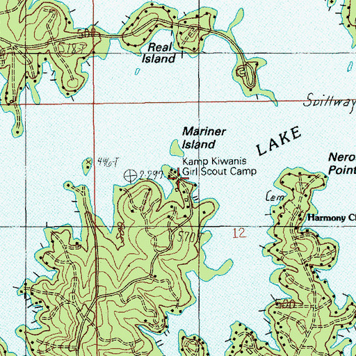 Topographic Map of Camp Kiwanis Girl Scout Camp, AL