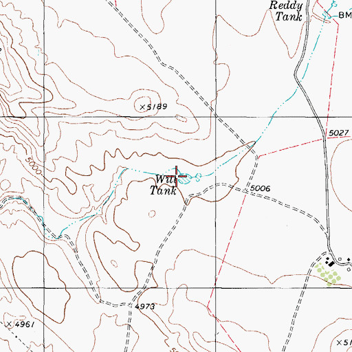 Topographic Map of Will Tank, TX