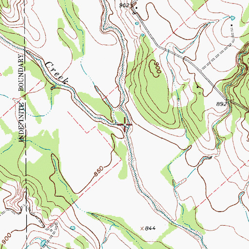 Topographic Map of Willawalla Creek, TX